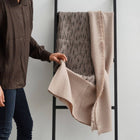 Flo Brown handloom merino wool throw, 53x53 – One Affirmation