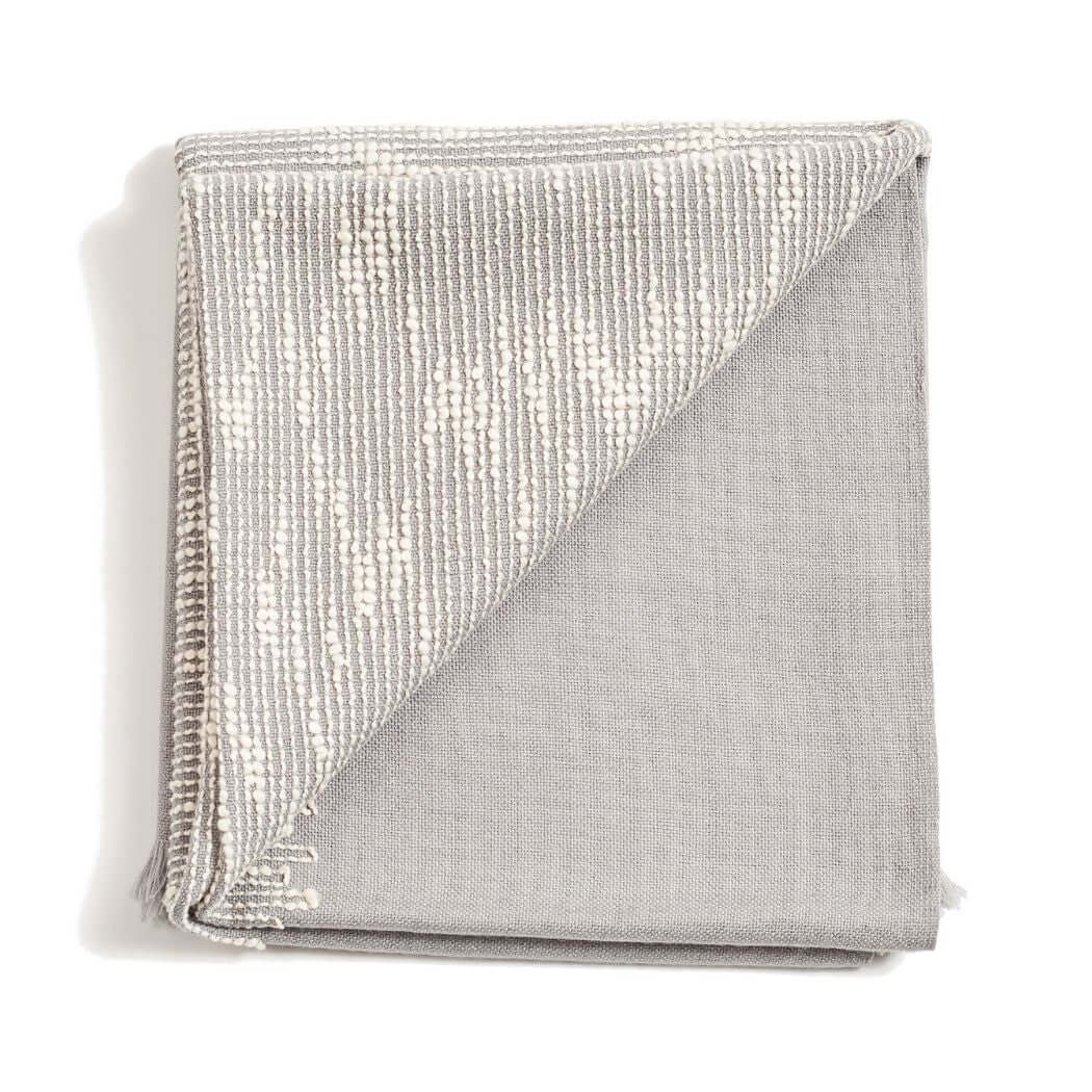 Flo Brown handloom merino wool throw, 53x53 – One Affirmation
