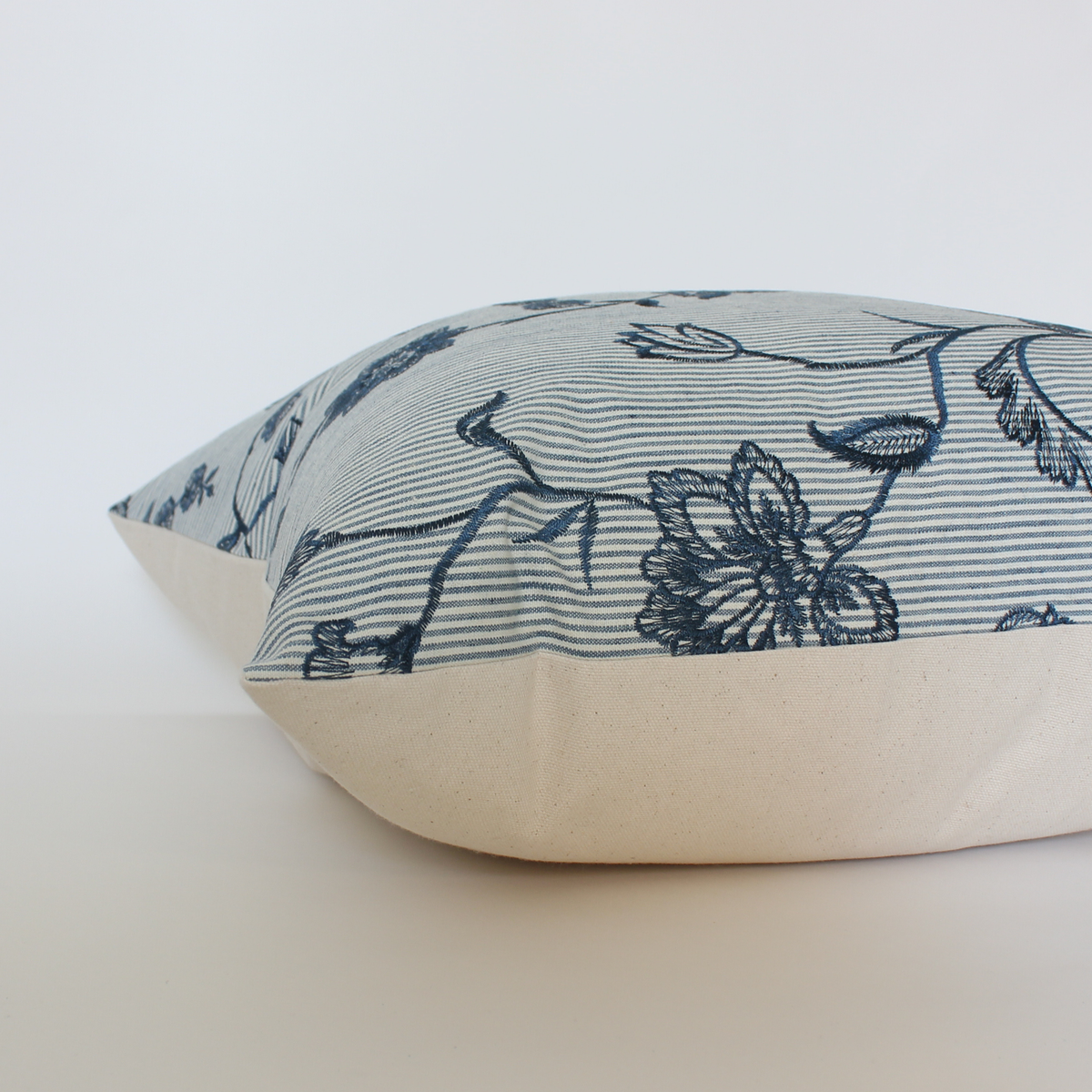 Veera blue and white floral pillow cover, view 2