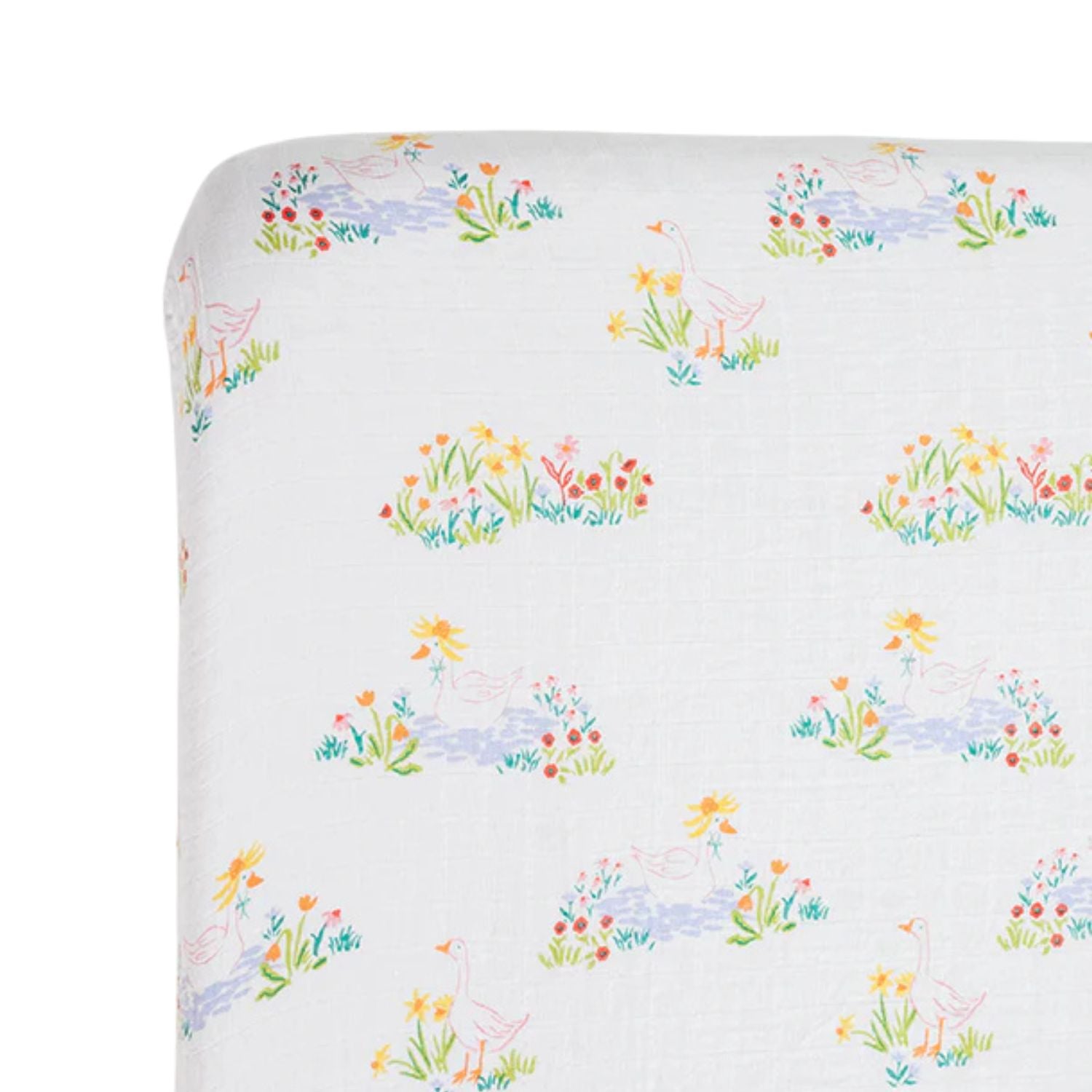 Garden Goose Crib Sheet – 100% Cotton Muslin