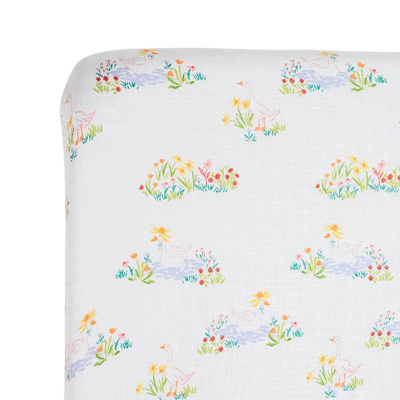 Garden Goose Crib Sheet – 100% Cotton Muslin