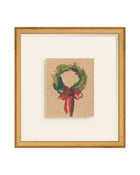 Wreath III green wreath with red bow art print, view 5