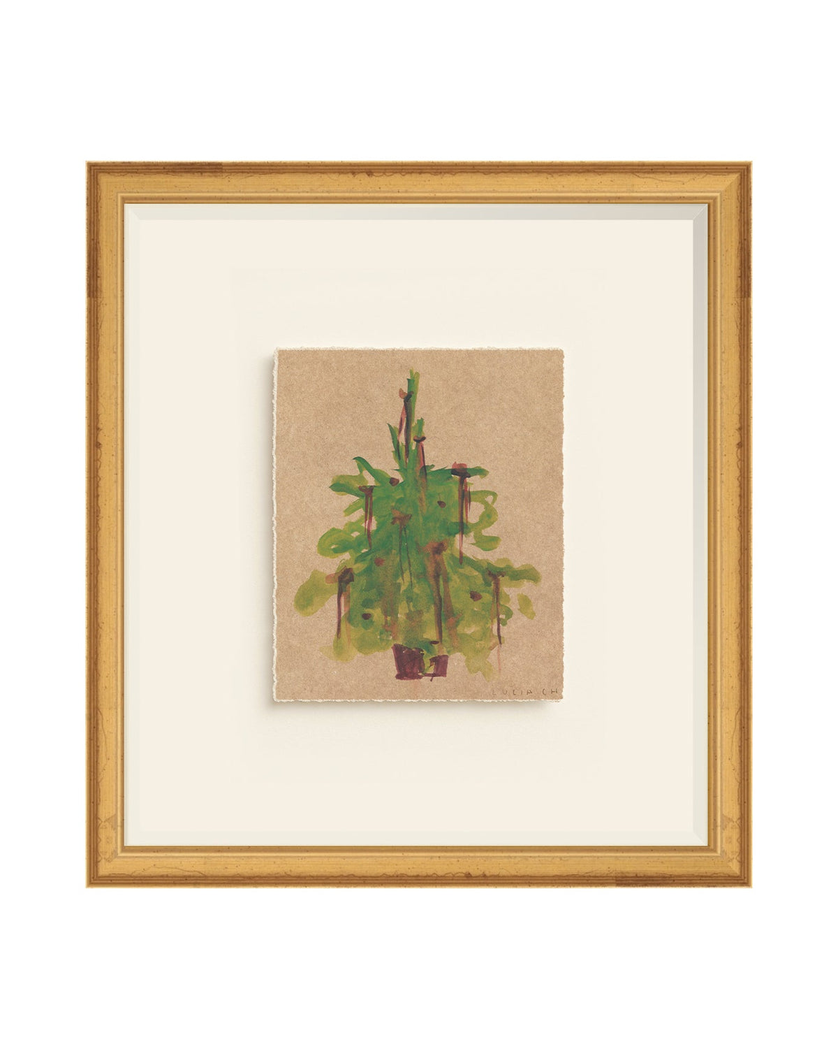 Holiday Tree watercolor Christmas tree art print, view 4