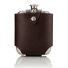 Stainless steel flask with faux leather travel case