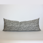 Georgia charcoal and cream floral pillow cover, view 5