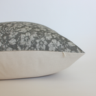 Georgia charcoal and cream floral pillow cover, view 8