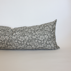 Georgia charcoal and cream floral pillow cover, view 9