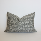 Georgia charcoal and cream floral pillow cover, view 4