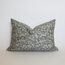Georgia charcoal and cream floral pillow cover, view 4