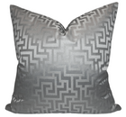 Greek Key Pillow Cover in Silver