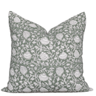 Sabine Floral Block Printed Pillow Cover | Green