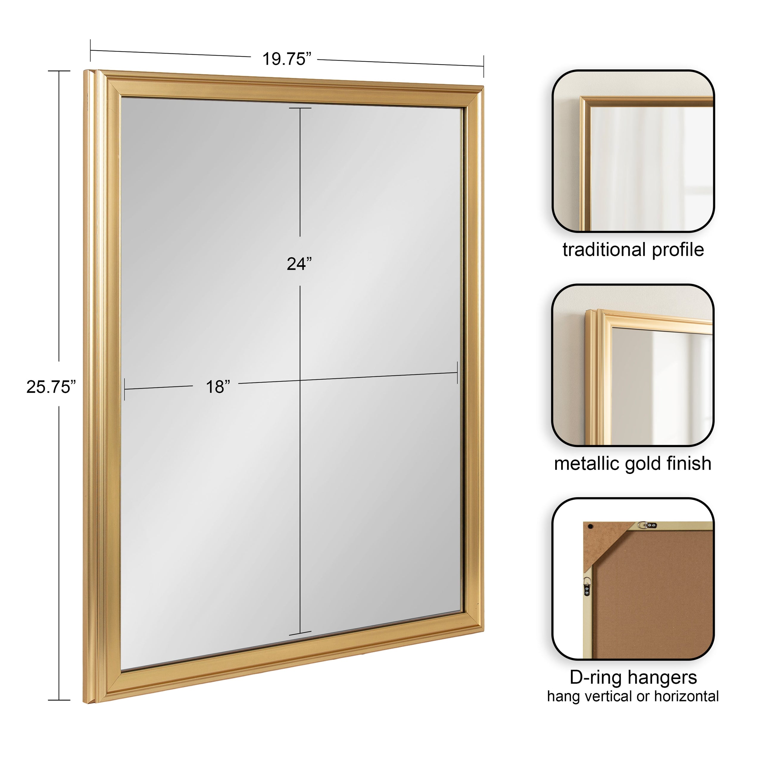 Colette Rectangle Bathroom Wall Mirror