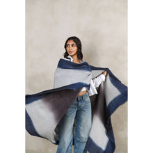 Moonstruck blue gray handloom handspun merino throw – One Affirmation
