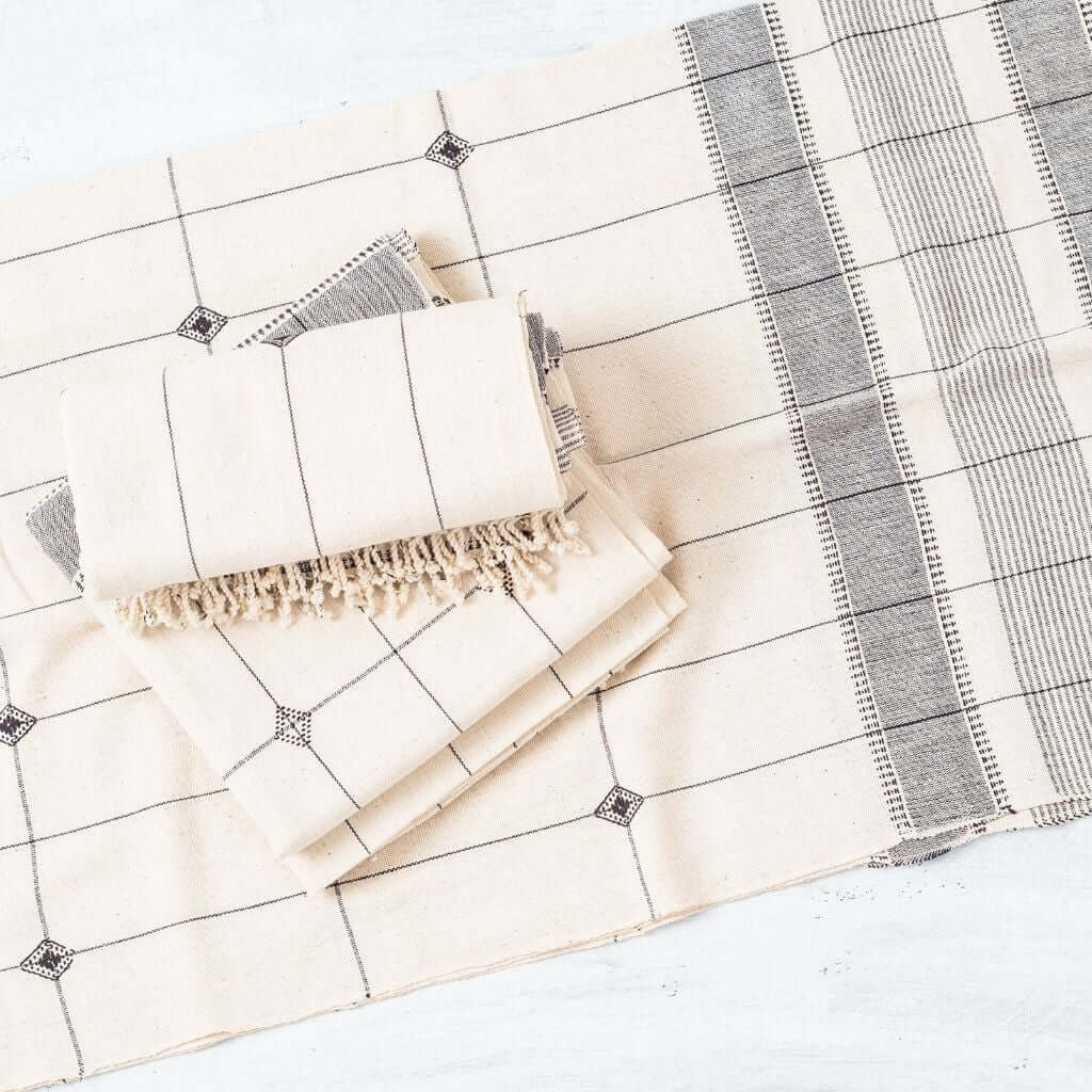 Mool off white handwoven organic cotton king size bedspread – One Affirmation