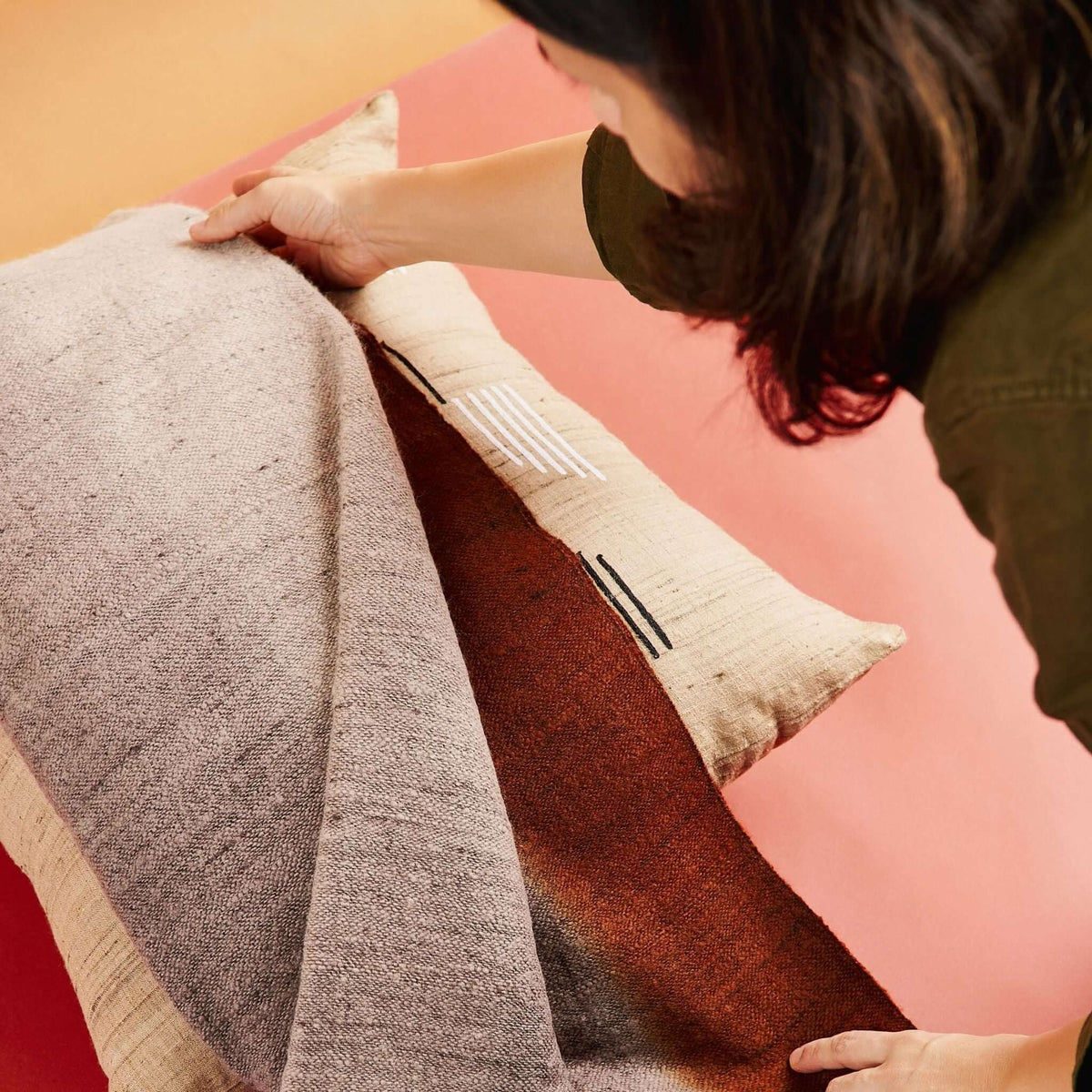 Simply Taupe brown gray hand spun merino handloom throw – One Affirmation
