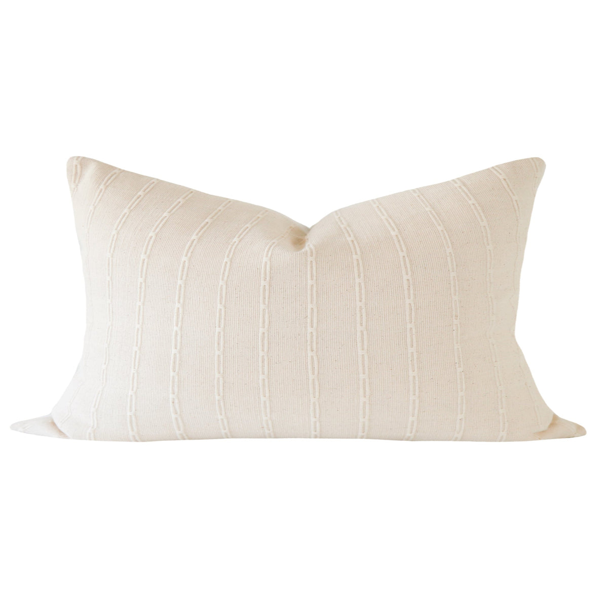 Harper cream dash stripe textured pillow cover, view 2