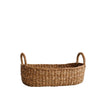 Handwoven hogla grass oval basket with handles