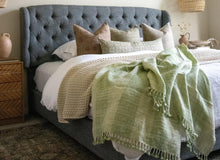 Willow sage green handwoven Indian wool throw blanket – view 4