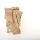 Cassia tan handwoven Indian wool throw blanket – view 2
