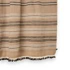 Manik tan striped handwoven Indian wool throw blanket – view 3