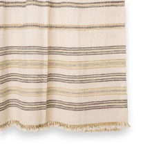 Marble white striped handwoven Indian wool throw blanket – view 3