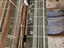 Oliver olive green handwoven Indian wool throw blanket – view 8