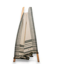Solitaire white handwoven Indian wool throw blanket – view 4