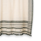 Solitaire white handwoven Indian wool throw blanket – view 2