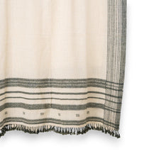 Solitaire white handwoven Indian wool throw blanket – view 2
