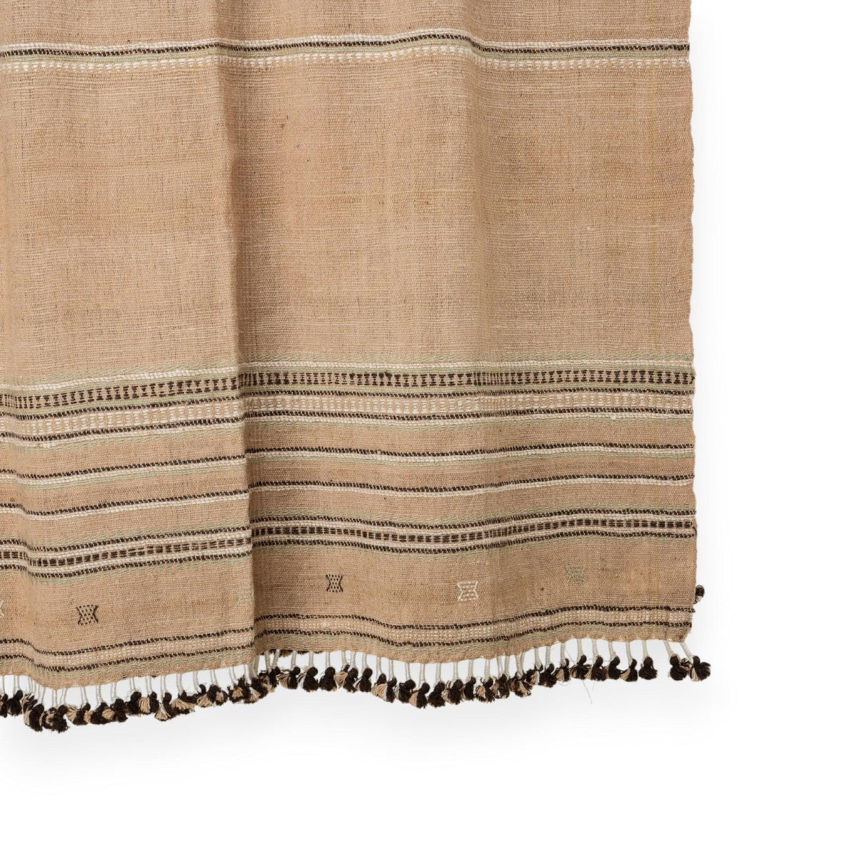 Sunstone camel tan handwoven Indian wool throw blanket – view 3