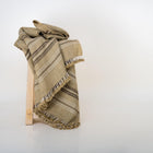 Opal beige tan handwoven Indian wool throw blanket – view 8