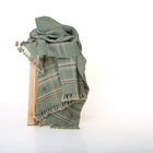 Jade sage green handwoven Indian wool throw blanket – view 9