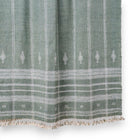 Emerald soft green handwoven Indian wool throw blanket – view 3