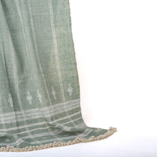 Emerald soft green handwoven Indian wool throw blanket – view 8