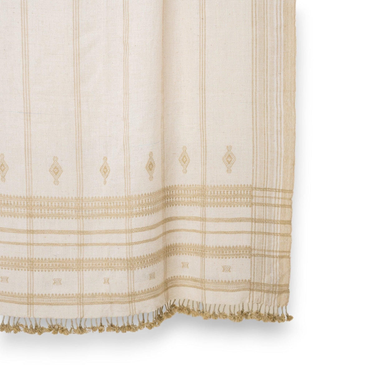 Heera off white handwoven Indian wool throw blanket – view 2