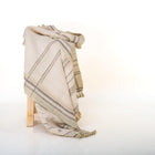 Alabaster off white handwoven Indian wool throw blanket – view 8