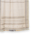 Alabaster off white handwoven Indian wool throw blanket – view 2