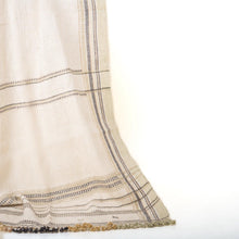 Alabaster off white handwoven Indian wool throw blanket – view 7