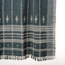 Onyx charcoal black handwoven Indian wool throw blanket – view 2