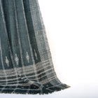 Onyx charcoal black handwoven Indian wool throw blanket – view 9