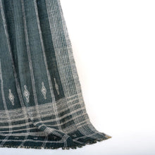 Onyx charcoal black handwoven Indian wool throw blanket – view 9