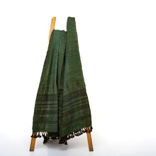 Basil deep green handwoven Indian wool throw blanket – view 4