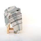 Magnolia white striped handwoven Indian wool throw blanket – view 3