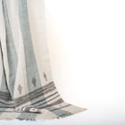 Magnolia white striped handwoven Indian wool throw blanket – view 5