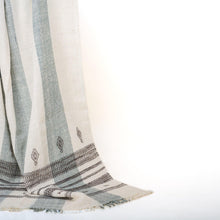 Magnolia white striped handwoven Indian wool throw blanket – view 5