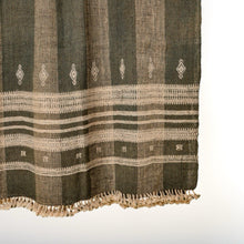 Zaraa olive brown handwoven Indian wool throw blanket – view 2