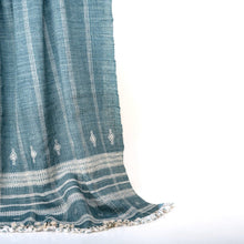 Topaz teal blue handwoven Indian wool throw blanket – view 11
