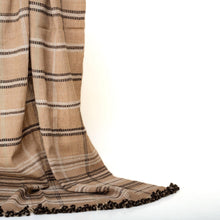 Aruni camel striped handwoven Indian wool throw blanket – view 2