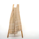 Cassia tan handwoven Indian wool throw blanket