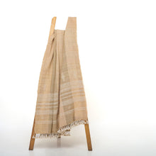 Cassia tan handwoven Indian wool throw blanket